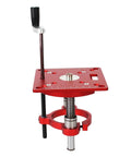 Heavy Duty Aluminum Router Lift Base With Precision Router Table Insert Plate For Woodworking Table Saw and Trimmer Machine in red.