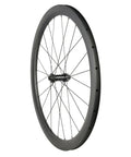 Front view of Beefy Carbon Wheelset 700C Disc Brakes 45mm Tubeless Ready Clincher for Road Bikes Lightweight Toray T700 Rim