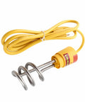 Fast As Lightning 1500W Immersion Water Heater Stainless Steel Portable Electric Kettle heating element with yellow cord.