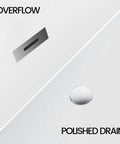 Overflow feature and polished drain of the 67 Inch Freestanding Acrylic Bathtub Sets for serious soaks.