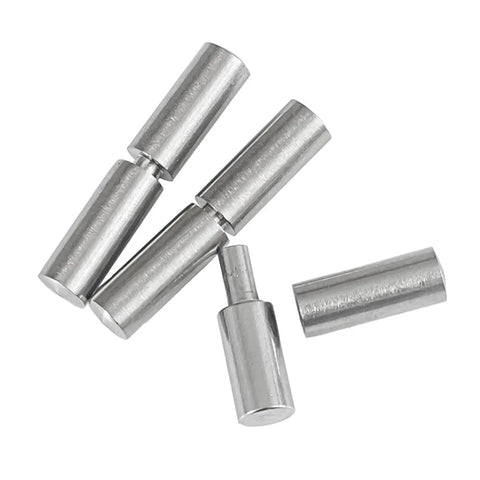 Four Piece 14x50mm Stainless Steel Cylindrical Pivot Welded Drum Hinges 360 Degree Rotating Beefed Up Heavy Duty Hinges For Swing Doors And Trailer Ramp Doors Durable Build