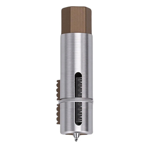 Hamwesh Heavy Duty 45# Steel Broken Pipe Extractor Tool with Hex Wrench, Dual Diameter Stripped Thread Remover Kit For Faucet Valve Repair And Home Maintenance Projects That Are Really Tough, silver tool front view