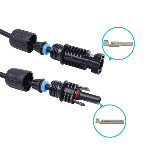 Beefy 20Ft Solar Panel Extension Cable 10 AWG With Male And Female Connectors UV Resistant Waterproof PV Wire TUV Certified