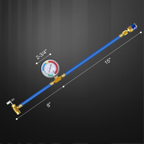 Pro Grade AC Charge Hose With Gauge For R134A Car HVAC Refrigerant Recharge Kit U Charging Hose With Low Pressure Meter Can Tap
