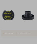 Engine Oil Filler Tube 917-415 And Oil Filler Cap 80991 Replacement Kit cap with SAE 5W-20 label and tube on gray background
