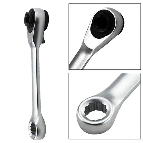 AugustknowU 1/4 Inch Double Ended Ratchet Wrench With 72 Tooth Gear For Ultra Tight Spots, Perfect Mini Hex Key Set Access And Heavy Duty Mechanics Tool Kit In Sleek Silver Finish, silver chrome vanadium steel ratchet wrench