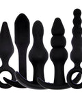 Super Cool Five Piece Silicone Butt Plug Training Kit For Beginners With Body Safe Matte Finish Progressive Sizes Waterproof