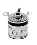 38mm Incremental Rotary Encoder With 8mm Half Hollow Shaft Optical Switch And Pro Grade High Resolution PPR Options 10 1024 1800 2500 3600 5 To 24V DC Pulse Drive Output, front view.