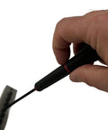 Hand holding Ball Hex Allen Screwdriver Set, 13 Piece Inch SAE Wrench Kit For Home Garage, ball end hex key in use.