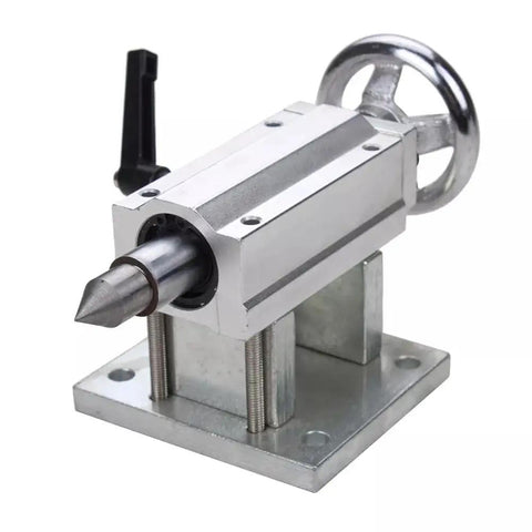 Heavy Duty Manual Tailstock With 70mm Center Reach For Wood Lathes And Cnc Routers Rotary Fourth Axis Engraving Stand, aluminum, stable base.