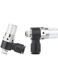 High Suction Vacuum Ejector With Negative Pressure Valve For Pneumatic Systems, Compact Tubular Design, side view close-up