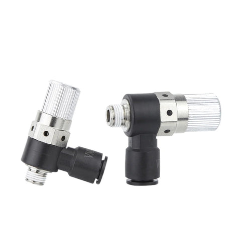 High Suction Vacuum Ejector With Negative Pressure Valve For Pneumatic Systems, Compact Tubular Design, side view close-up