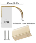 Diagram of Brushed Brass Furniture Handles Leaf Shape Cabinet Door Pulls for 22mm wood board installation with screws