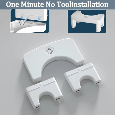 7 Inch Height Toilet Stool For Adults, Sturdy Bathroom Squat Stool with aromatherapy slot and tool-free installation