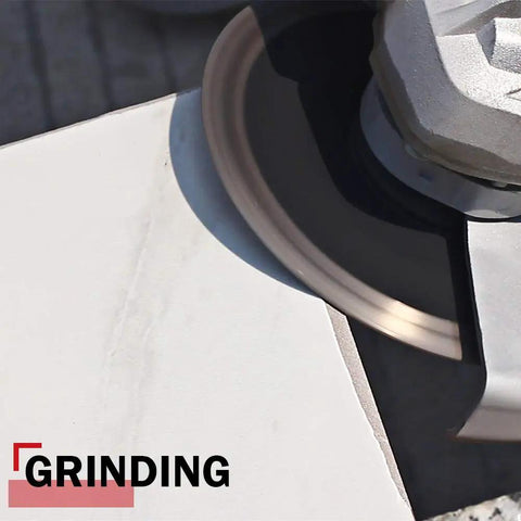 Grinding with 4.5 Inch Diamond Tile Blade For Porcelain Granite Marble Cut And Grind Wet Or Dry, 2 Pack on tile surface