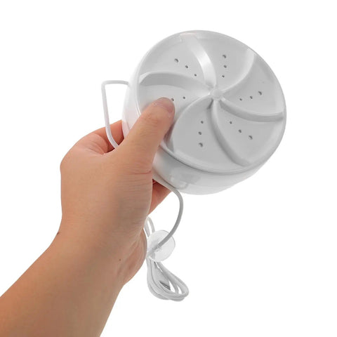 Compact Mini Turbo Washing Machine For Home And RV Getaways, No Fuss Portable Laundry Setup, Gentle Wash Cycle For Delicates Socks And Fresh Linens, handle with power cord.
