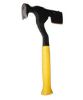 Heavy Duty Magnetic Roofing Hatchet Hammer With Killer Magnet And Rock Solid All Steel Build perfect for pros, showing black steel head and yellow grip.