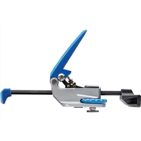 Side view of T Track Clamp With Auto Lock Action, Adjustable Aluminum Body Woodworking Clamp For Precise Miters And Irregular Shapes.