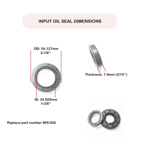 Beefed Up Rotary Cutter Gearbox Seal Set For 40HP And 50HP Units Input Seal Dimensions and Replacement Part #05-002