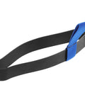 Scuba Tank Holder Belt for Diving Gear, No Fuss Attachment Strap System, black band with blue tab for tank stability.