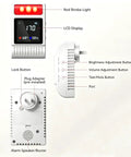 Plug In Six In One Smoke And Carbon Monoxide Guardian with LCD display, red strobe light, and control buttons for easy use.
