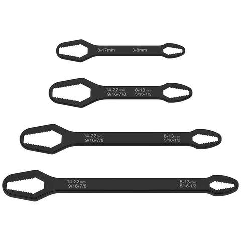 Self Tightening Multifunctional Wrench Set Four Piece Universal Wrenches 8 To 22 mm Chrome Vanadium Steel Built Tough