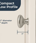 Top Shelf 25 Pack 1 1 Inch Round Cabinet Knobs In Brushed Nickel Heavy Duty Kitchen Drawer Pulls That Are Pretty Darn Sturdy With Complete Mounting Kit For Fast Room Upgrades, 1.1 inch diameter, 1 inch depth