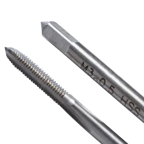 Close-up of the Compact 10 Piece Pro Grade HSS Micro Tap Set M1 To M3.5 With Adjustable Tap Wrench For Your Home Workshop Tapping