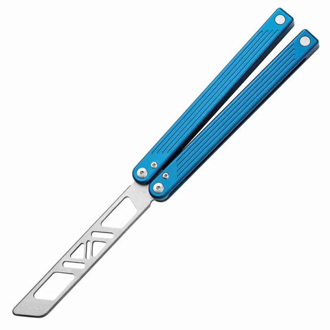 Integrated Forging Bushing System Flip Knife With T6061 Channel Handle For Ultra Smooth Flips Dope Blue Finish Superior Grip Perfect Balance And Inertia