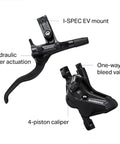 BR-M4120 Front Hydraulic Disc Brake System Black Finish With I-Spec EV Lever Adjustability featuring post mount caliper