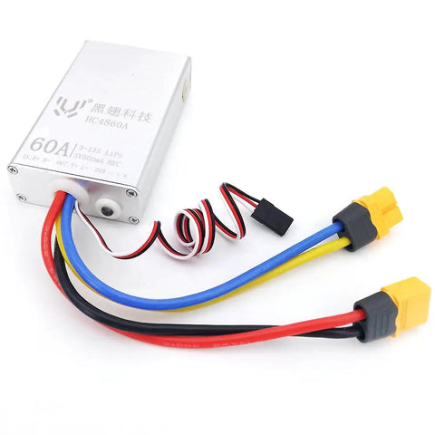 Brushed RC ESC with forward and reverse for cars tanks boats and crawlers wide voltage range from 24V to 60V 60A output BEC