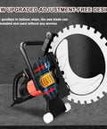 Straight Up Heavy Duty Brushless Concrete Cutter Ring Saw With Switchable Titanium Blade Sizes And Zero Hassle Automatic Adjustment 8900W Brushless Motor Hits 3000Rpm, showcasing internal design and adjustment-free blade installation.