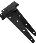 Beefed Up Heavy Duty Extended T Shape Door Hinge With Slotted Bearing Design Iron Construction For Extra Door Stability And Easy Adjustment Black 8 Inch