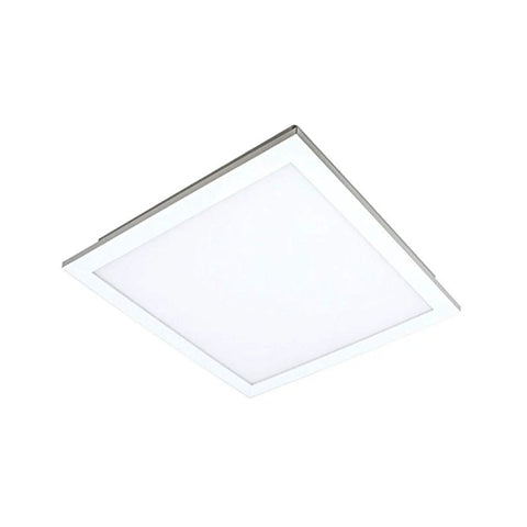 100 CFM Bathroom Exhaust Fan With Edge Lit Dimmable LED Light, white square design, ceiling installation angle