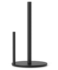 Matte Black Stainless Steel Paper Towel Holder With Weighted Base, modern kitchen roll dispenser and organizer, rustproof design