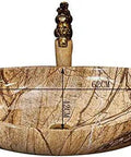 Top Shelf Rectangular Vessel Sink For Above Counter Bathroom Vanity Setup Modern Boat Shaped Washbasin 62cm x 13cm marble finish.