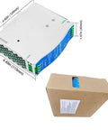 Rock Solid 24 Volt Dc Din Rail Power Supply 120 Watt Beefy Ac Dc Switching Module with dimensions and packaging shown.