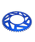 Heavy Duty Rear Drive Sprocket With 52 Teeth Ready To Rip Up The Trails And Shift Smooth On Gnarly Terrain Built From Cold Rolled Steel, blue color.