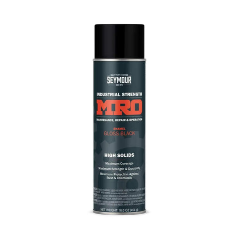 Heavy Duty Gloss Black Spray Paint For Metal And Wood 16 Oz Aerosol Pack Of 6 can, front label view