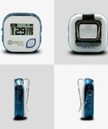 Front and back view of Voice 2S Plus Talking Golf GPS Rangefinder With Clip On Hat Mount, Real Time Audio Distances, Blue