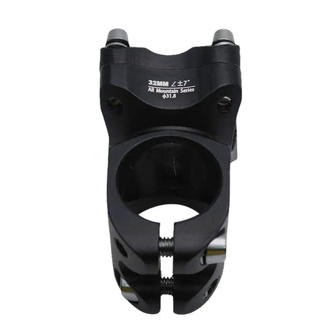 Front view of Beefy 25.4mm Handlebar Stem For 28.6mm Fork 32mm Aluminum Short Stem For Road Mountain And BMX Bikes One