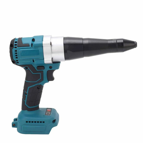 Efficient And Safe Brushless Cordless Rivet Gun 18V Electric Kit With High Capacity Battery For Heavy Duty Fastening Jobs That Hit Hard, side view