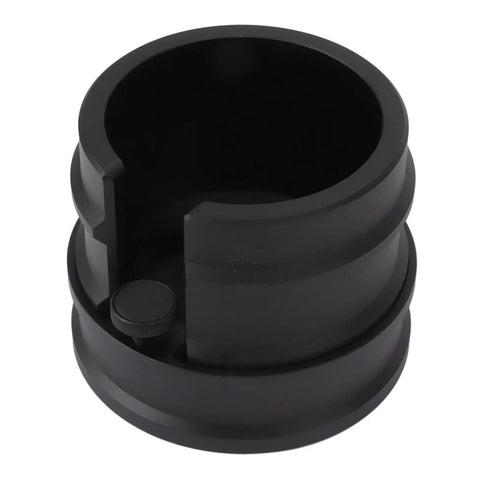 Heavy Duty Aluminum Coffee Portafilter Holder And Tamper Station Stand For 51Mm 53Mm 58Mm Espresso Machines, black holder angle view.
