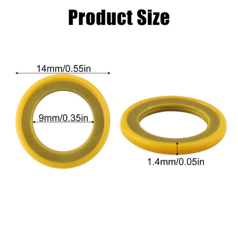 Six Pack Gearcase Drain Plug Seal Washer Gaskets For Mercury Outboard Motors 6 Pcs Rubber Iron Construction Marine Grade Seals For Leak Free Fit And Easy Replacement, 14mm x 1.4mm