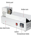 GFJYKDL Capsule Heat Shrink Machine For Bottle Sealing Commercial PVC Capsule Shrinker stainless steel body with controls and bottle rack.