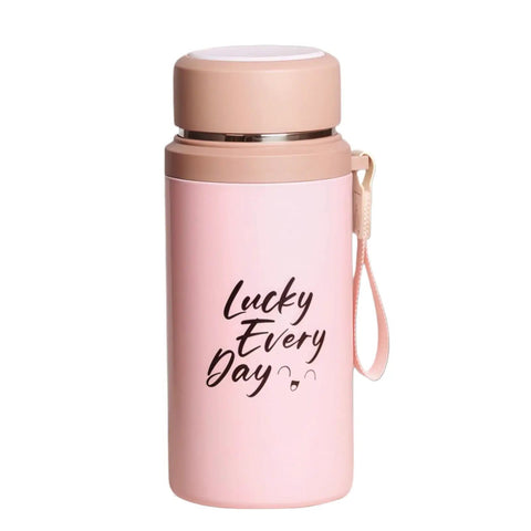 Pink 800ml Insulated Water Bottle With Tea Infuser, Leakproof Vacuum-Sealed Double-Wall Stainless Steel Flask For Gym, Travel, And Hiking
