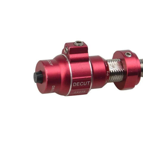 Dope Aluminum Cushion Plunger And Screw On Arrow Rest For Recurve And Takedown Bows With Tight Flight Stability And Crisp Shot Alignment In Fresh Red Kit, red aluminum cushion plunger with adjustment knob.