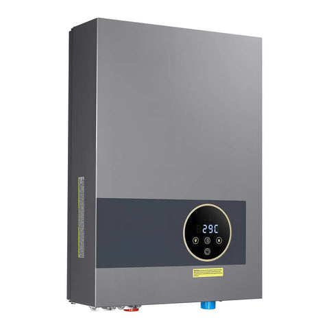 Heavy Duty 36KW Tankless Electric Water Heater 240V On Demand with LCD Touch Screen control panel and safety lock.