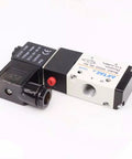 AC110V Solenoid Valve Three To Two Way Pneumatic Electric Model 3V21008 with 1/4 inch ports, aluminum body, normally closed.