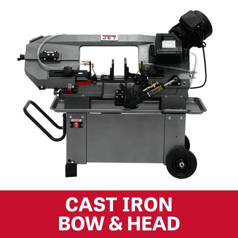 Geared Head Metal Cutting Band Saw For Horizontal And Vertical Cutting, 1.5HP Hydraulic Downfeed, 115/230V 1 Phase, Heavy-Duty Metalworking Saw For Tough Materials